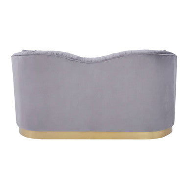 2 Seater Grey Pleated Velvet Sofa, Franza