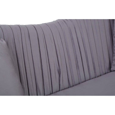 2 Seater Grey Pleated Velvet Sofa, Franza