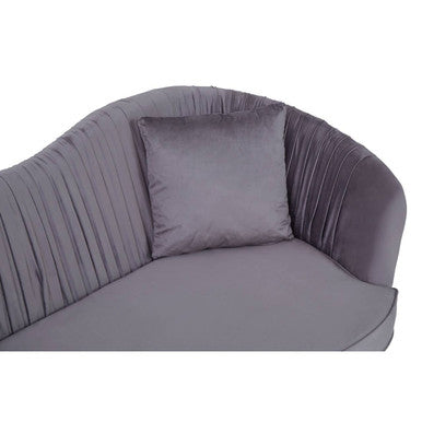 2 Seater Grey Pleated Velvet Sofa, Franza