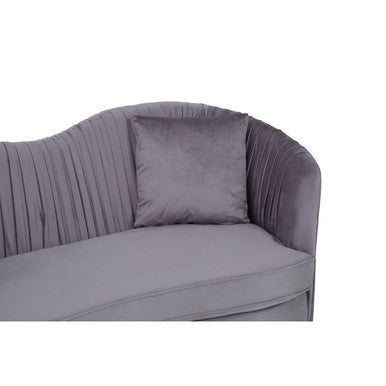 2 Seater Grey Pleated Velvet Sofa, Franza