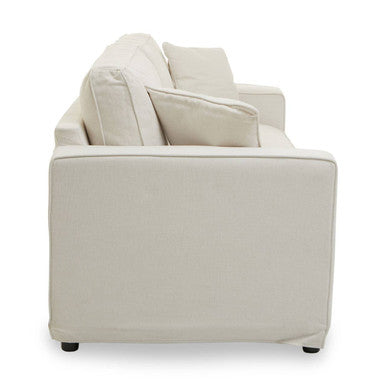 3 Seater Cream Fabric Sofa, Valensole