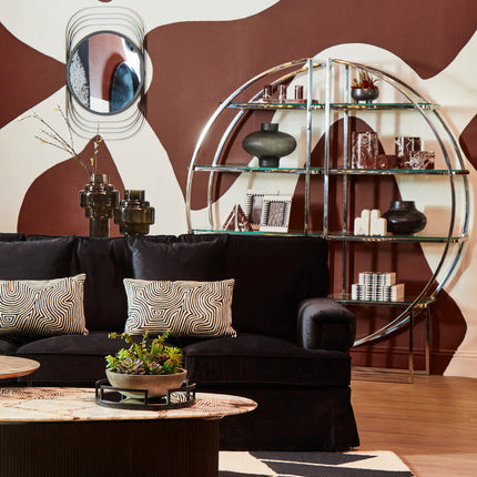 3 Seater Black Velvet Sofa, Ralph