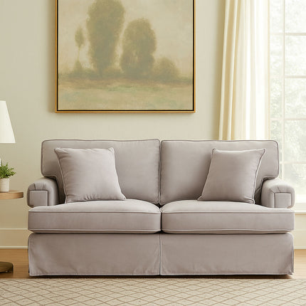2 Seater Grey Velvet Sofa, Ralph