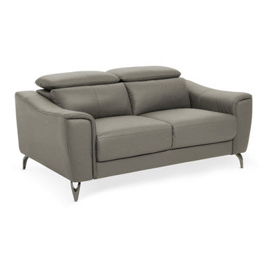 2 Seater Grey Leather Sofa, Padua