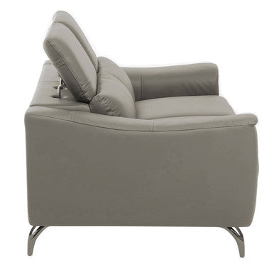 2 Seater Grey Leather Sofa, Padua