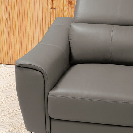 2 Seater Grey Leather Sofa, Padua