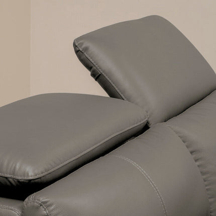 2 Seater Grey Leather Sofa, Padua