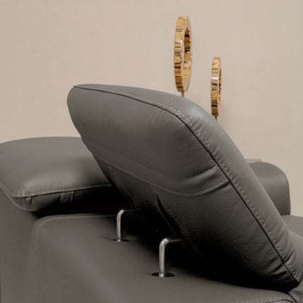 2 Seater Grey Leather Sofa, Padua