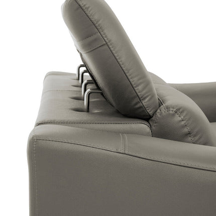 2 Seater Grey Leather Sofa, Padua