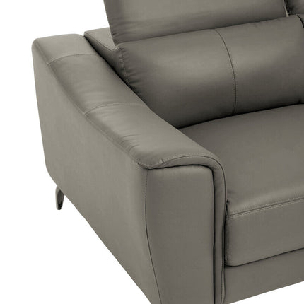 2 Seater Grey Leather Sofa, Padua