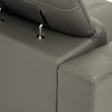 2 Seater Grey Leather Sofa, Padua