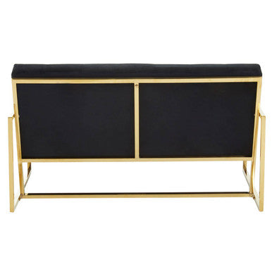 2 Seater Black Velvet Sofa, Azalea