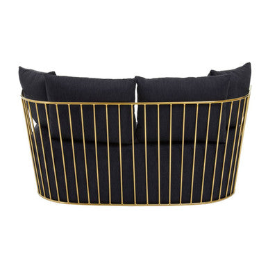 2 Seater Black Fabric Sofa, Azalea