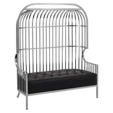 2 Seater Dome Cage Silver Sofa, Eliza