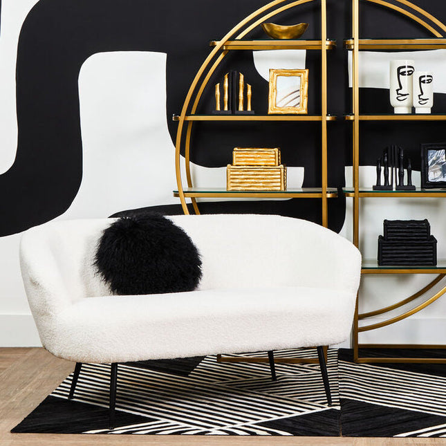 2 Seater Sofa With Black Finish Legs, Yazmin