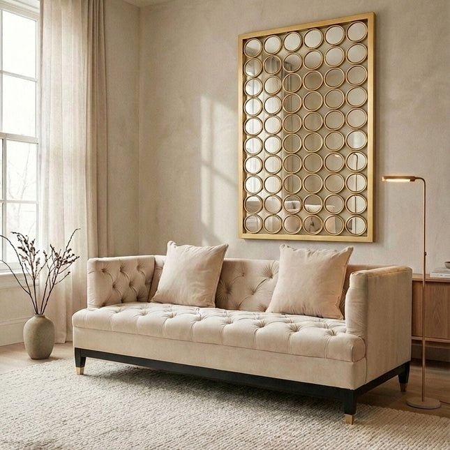 2 Seater Ivory Fabric Sofa, Sefira