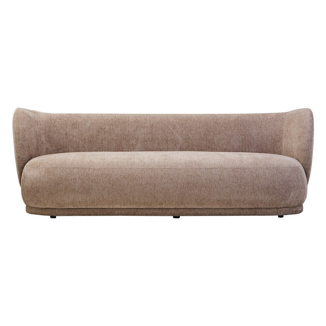 3 Seater Deep Stone Chenille Curved Sofa, Delray