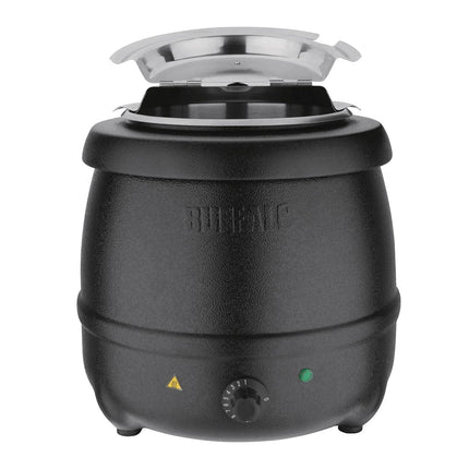 Buffalo Soup Kettle 10 Litre, Black, 35C to 95C, Electric Wet Heat Buffet Food Warmer - Ideal for Soup, Mulled Wine or Cider, Chili, Porridge or