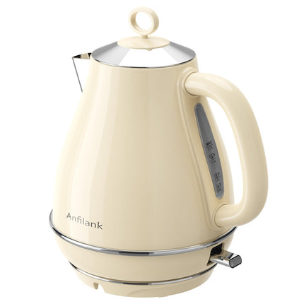 Anfilank Kettle Electric Fast Boil, 1.7L Stainless Steel Kettle with Water Filter, BPA Free, Auto Shut-Off and Boil-Dry Protection, 3000W, Cream