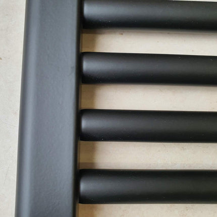 Greened House Milano Black Heated Towel Rail 400mm W x 800mm H Straight Central Heating Towel Radiator