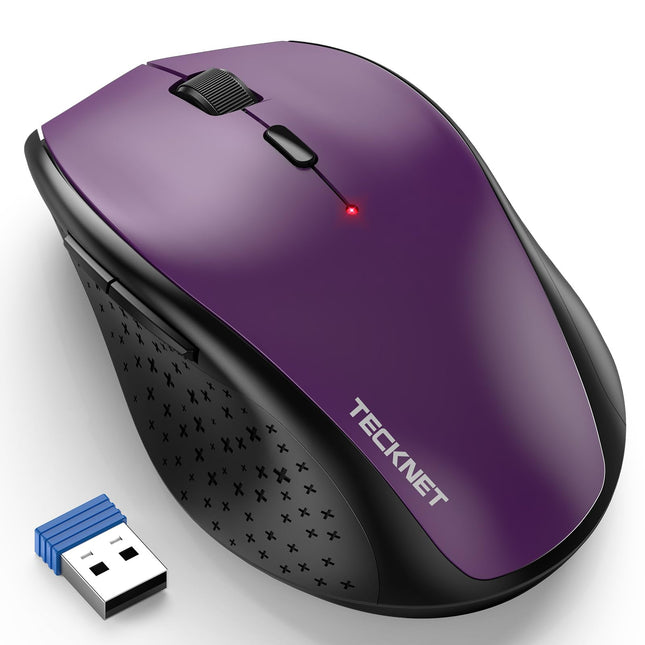 TECKNET Wireless Mouse for Laptop, 4800 DPI Optical Computer Mice with 6 Adjustable Levels, 30 Months Long Battery Life 2.4G Cordless USB Silent Mouse