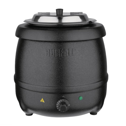 Buffalo Soup Kettle 10 Litre, Black, 35C to 95C, Electric Wet Heat Buffet Food Warmer - Ideal for Soup, Mulled Wine or Cider, Chili, Porridge or
