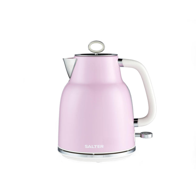Salter Retro Pink 1.7 L Kettle  3KW Rapid Boil, 360 Base, Removable Limescale Filter, Cordless, Water Level Window, Blue Indicator Light, Boil Dry