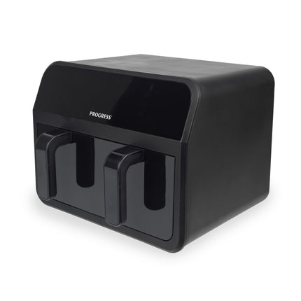 Progress Dual View Air Fryer ? 7 Litre, Non-Stick Cooking Basket, Removable Divider, Family Size Capacity, Viewing Window, Digital LED Touch Display,