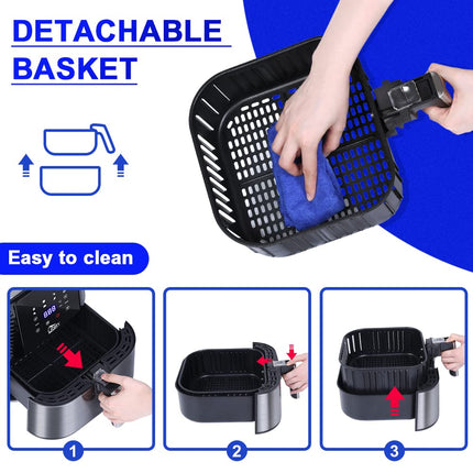 Air Fryer, Uten 5.5L Oil Free Air Fryers Oven for Home Use, LED Screen with Digital Display, Timer and Fully Adjustable Temperature Control for