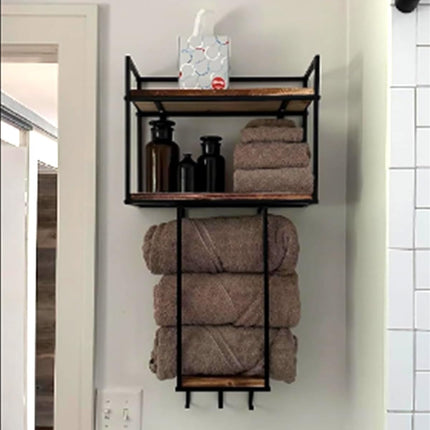 BOOXMIMI Towel Rack Wall Mounted with 3 Hooks - Large Capacity,Versatile Bathroom Towel Storage - Ideal for Small Bathrooms, Hotels, and Spas - Sturdy