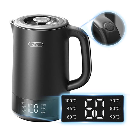 Bear 1.7L Electric Kettle with 6 Temperature Settings, 1800-2200W, Auto shut-off, Microprocessor Touch Panel, BPA Free, Dry Boil Protection, Fast