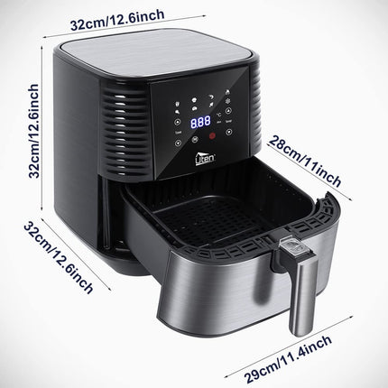 Air Fryer, Uten 5.5L Oil Free Air Fryers Oven for Home Use, LED Screen with Digital Display, Timer and Fully Adjustable Temperature Control for