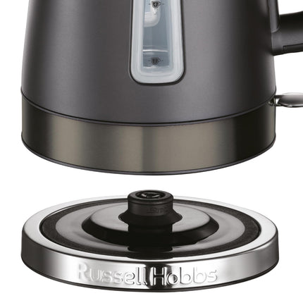 Russell Hobbs Electric Kettle (1.7L, Stainless steel with matte design, Rapid boil, Removable anti-scale filter, Water level indicator, Perfect pour,