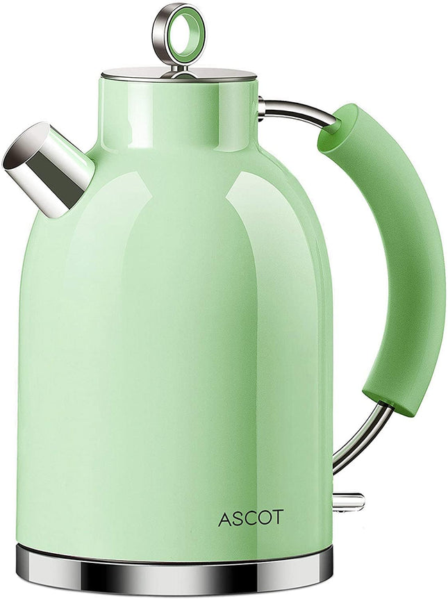 ASCOT Electric Kettle, Stainless Steel Electric Tea Kettle Gifts for Men/Women/Family 1.5L 2200W Retro Tea Heater & Hot Water Boiler, Auto Shut-Off