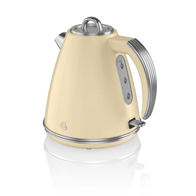 Swan SK19020CN Retro Jug Kettle, Fast Boil, Easy Pour, 360 Degree Base, 1.5L, 3KW, Cream