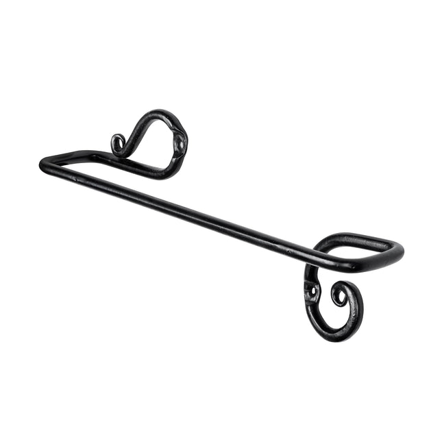 Bosky Wrought Iron Towel Rack for Bathroom ~ 11" Rust Proof Handmade Towel Bar Holder (Satin Black)
