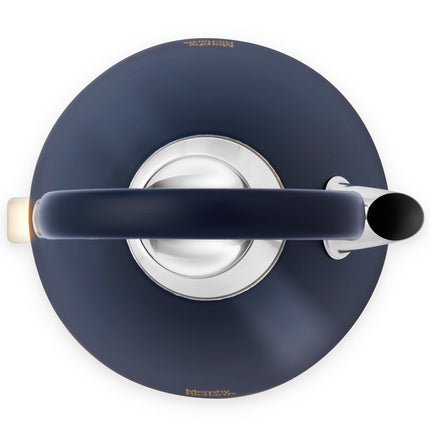 Morphy Richards Accents Pyramid Kettle, 1.5L, Cordless Base, Concealed Element, Water Window, Lid with Ring Pull, 3KW, Navy/Gold, 102045