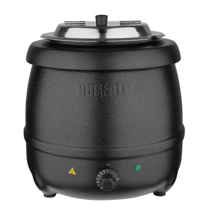 Buffalo Soup Kettle 10 Litre, Black, 35C to 95C, Electric Wet Heat Buffet Food Warmer - Ideal for Soup, Mulled Wine or Cider, Chili, Porridge or