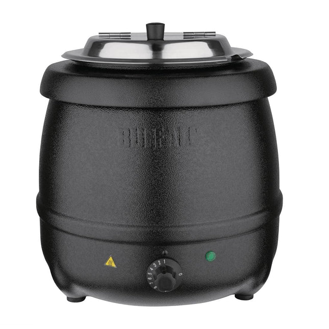 Buffalo Soup Kettle 10 Litre, Black, 35C to 95C, Electric Wet Heat Buffet Food Warmer - Ideal for Soup, Mulled Wine or Cider, Chili, Porridge or