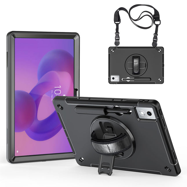 Junfire Rugged Case for Lenovo Idea Tab Pro (12.7 Inch) 2025, Shockproof Protective Case with Rotating Stand, Wrist Strap, Shoulder Strap and Pen