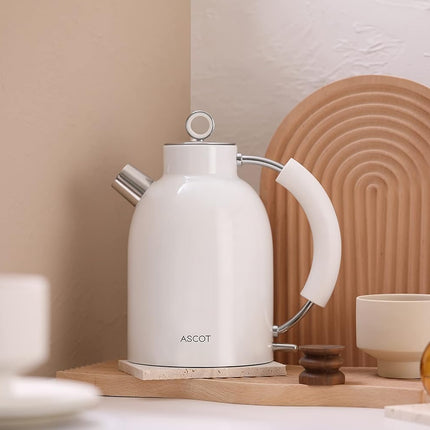 ASCOT Electric Kettle, Stainless Steel Electric Tea Kettle Gifts for Men/Women/Family 1.5L 2200W Retro Tea Heater & Hot Water Boiler, Auto Shut-Off