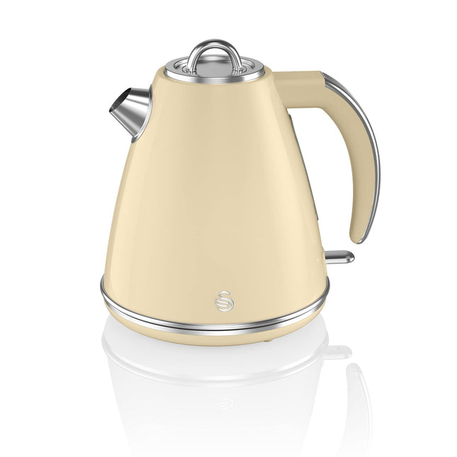 Swan SK19020CN Retro Jug Kettle, Fast Boil, Easy Pour, 360 Degree Base, 1.5L, 3KW, Cream