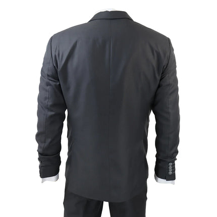 IM1 Men's Classic Plain Charcoal 3 Piece Suit