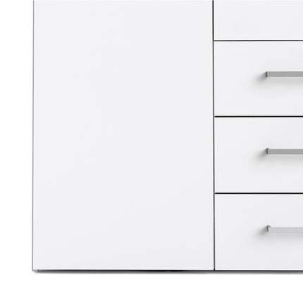 Space Wardrobe - 4 Doors 3 Drawers in White 2000