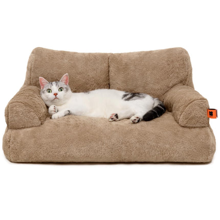 MEWOOFUN Stylish Cat Bed for Indoor Cars Large - Fluffy and Soft Cat Sofa Bed Small Dog Sofa Bed for Dogs and Cats - 66x48cm Cute Cat Bed Couch with