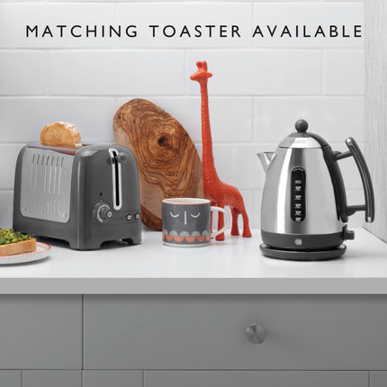 Dualit Lite Kettle - 1.5L Jug Kettle - Polished with Grey Trim, High Gloss Finish - Fast Boiling Kettle by Dualit - 72006