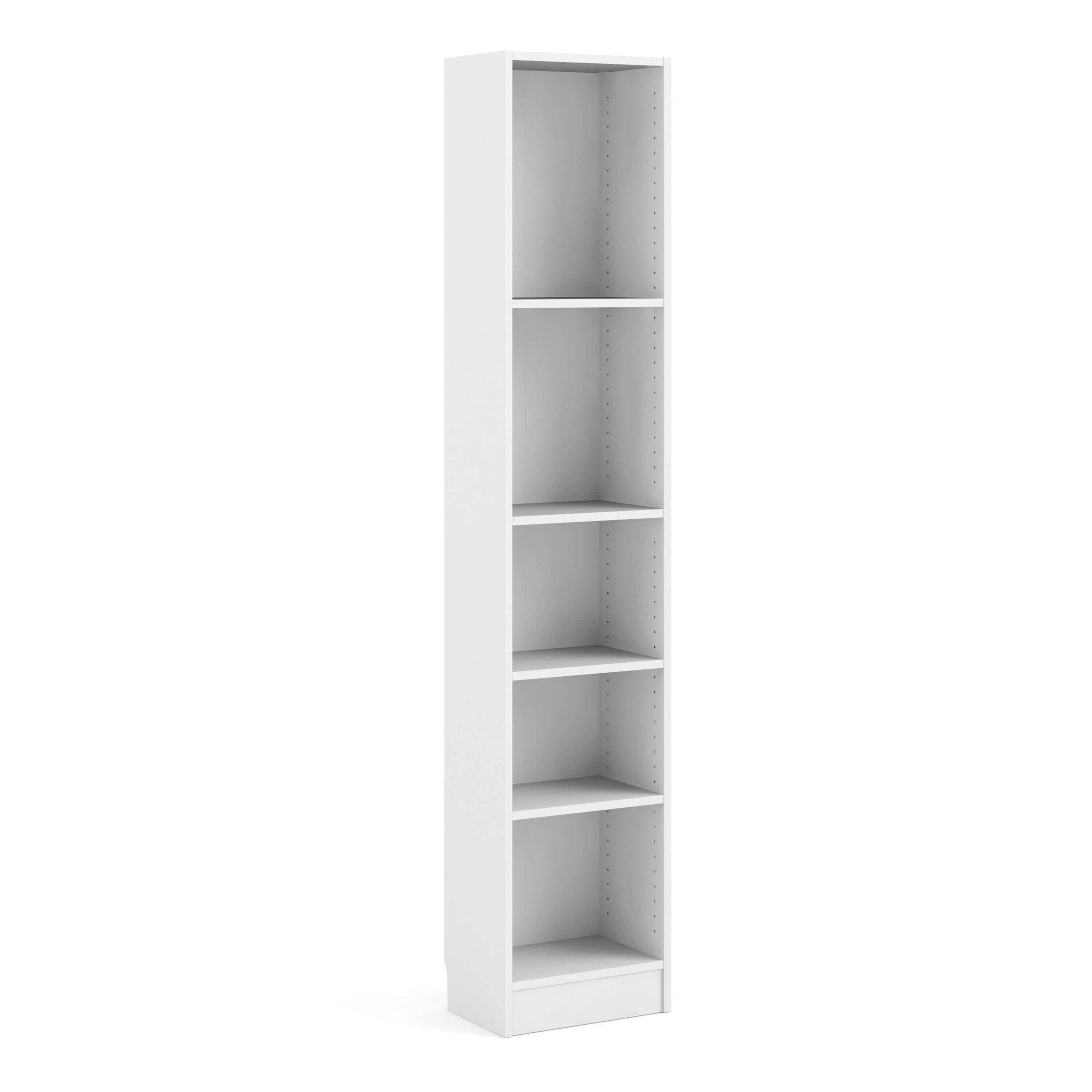 Basic Tall Narrow Bookcase (4 Shelves) in White Furniture To Go Ltd