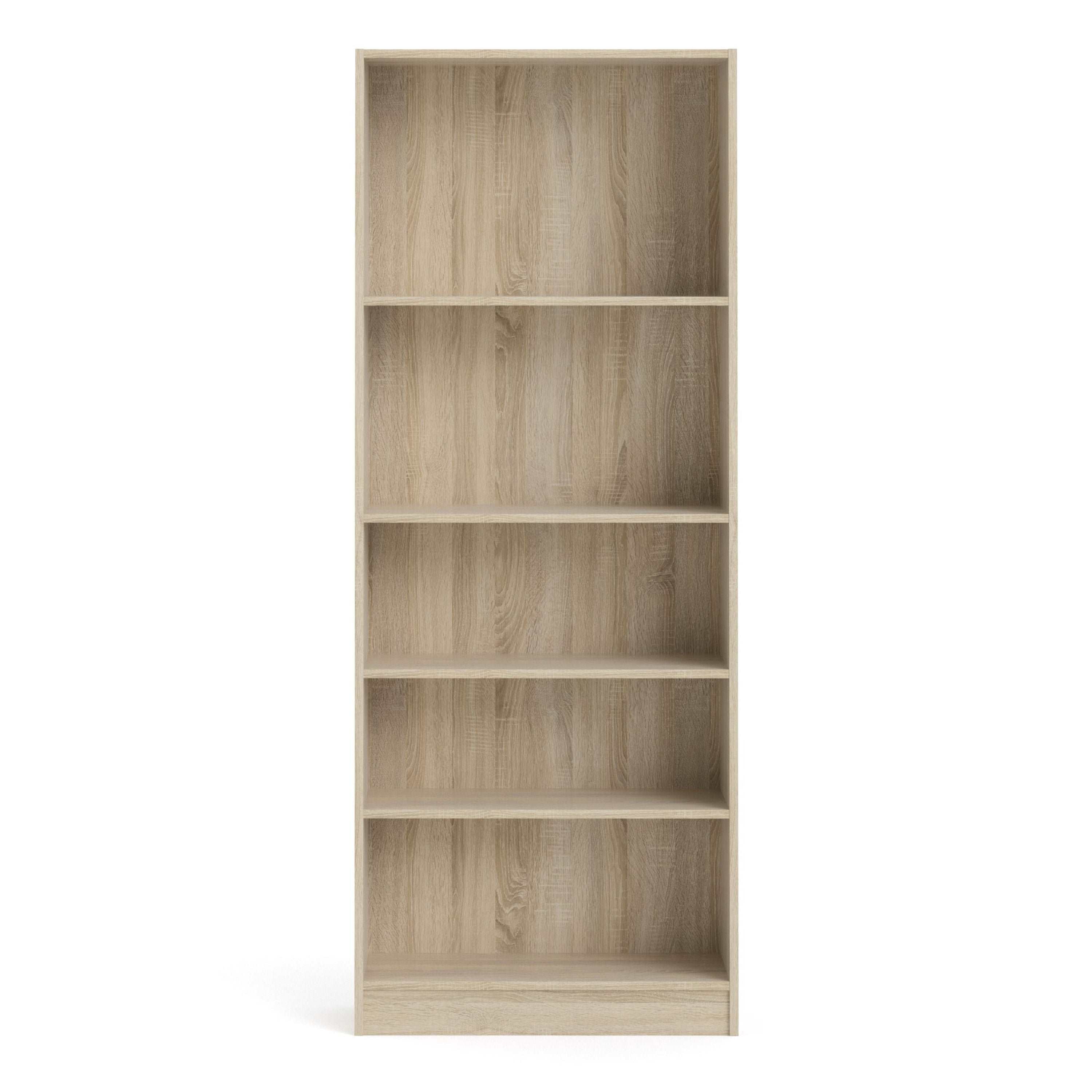 Basic Tall Wide Bookcase (4 Shelves) in Oak Furniture To Go Ltd