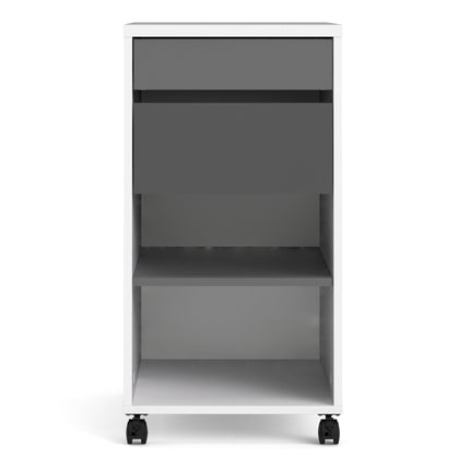 Function Plus Mobile File Cabinet 2 Drawers 1 Shelf