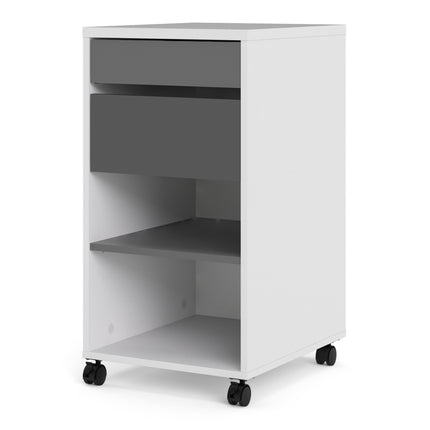 Function Plus Mobile File Cabinet 2 Drawers 1 Shelf